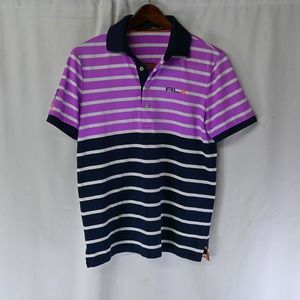 RLX Ralph Lauren Polo Mens Medium Performance Golf Red‎ Blue Striped M
